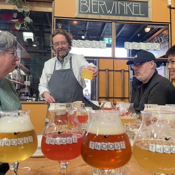 Cheese and Beer pairing on our cheese tasting tour