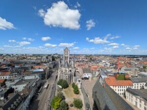 Ghent city panorama view from the belfry Belgium