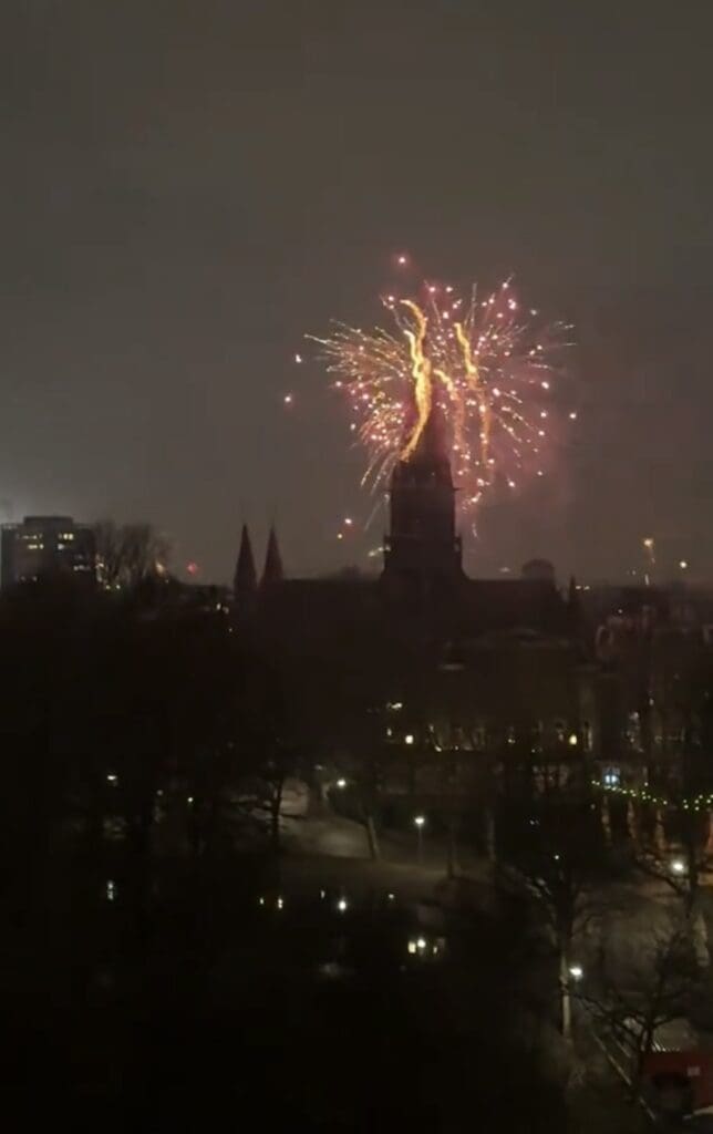 Vondelkerk and fireworks