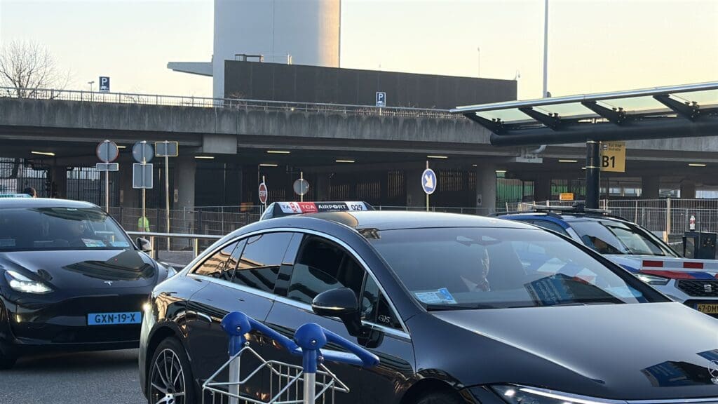 Licensed Amsterdam taxi cab with official roof sign