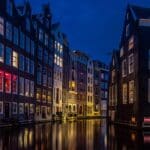 Amsterdam old town canal corner