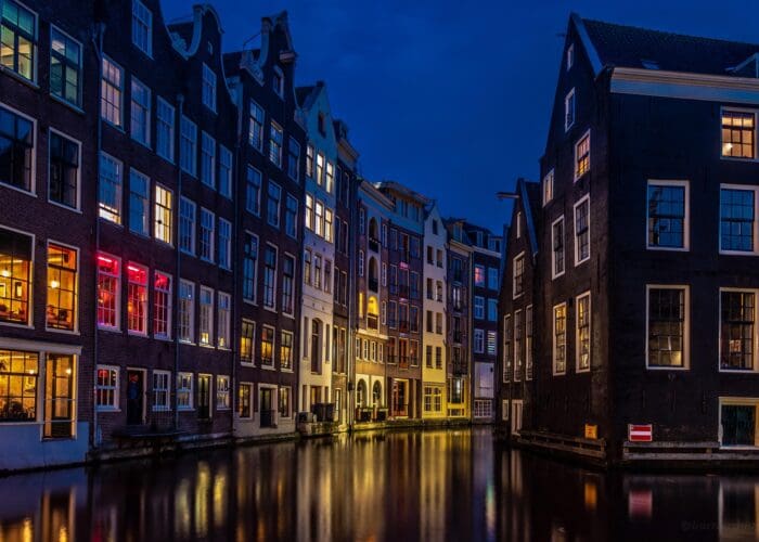Amsterdam old town canal corner