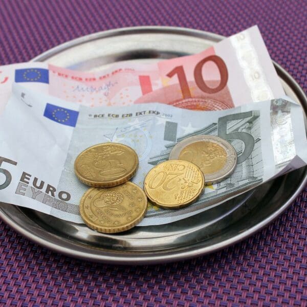 euros on a plate