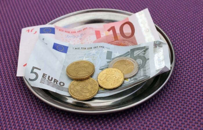 euros on a plate