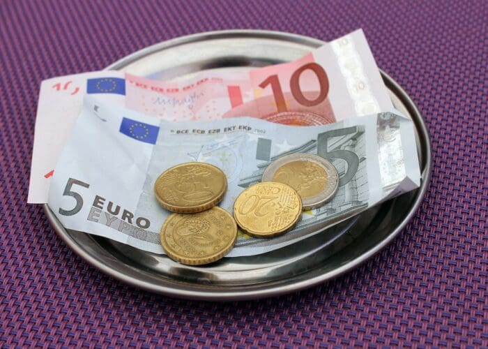 euros on a plate