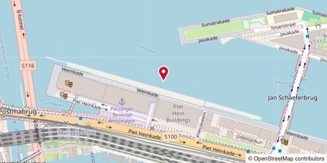Map of Passenger Terminal Amsterdam (PTA) - LP 1-4 river cruise berth