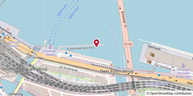 Map of De Ruijterkade Oost - berths 2-4 river cruise berth