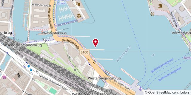 Map of De Ruijterkade West - berths 2-6 river cruise berth