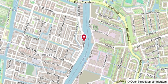 Map of Noordeinde, Wormerveer river cruise berth