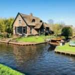 Thatched house beside a canal in Giethoorn