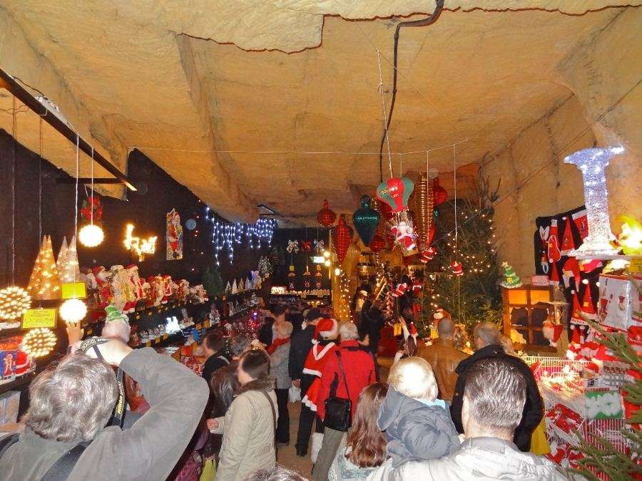 The Christmas market inside the Fluweelengrot, Valkenburg